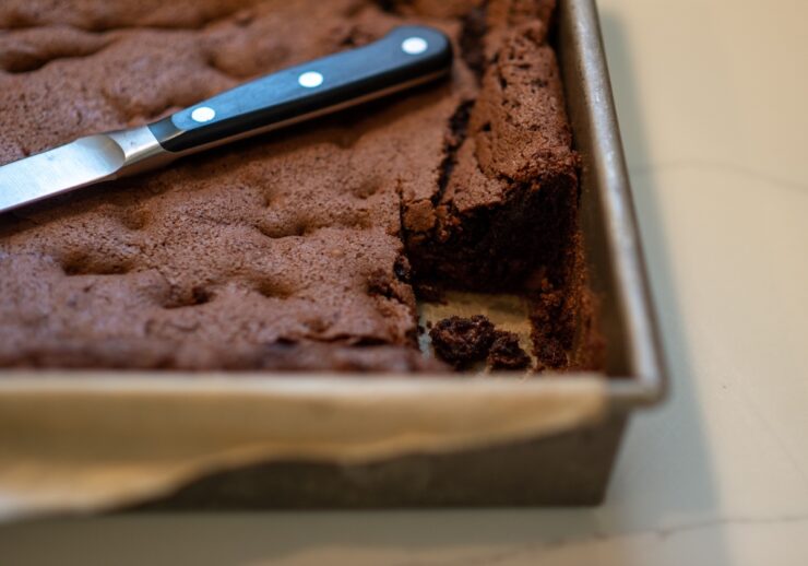 Homemade brownie ready to eat